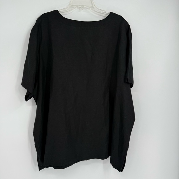 ISLANDER Linen Blend Ladies Hawaiian Floral Black Beaded Shirt Size 3X Button Up - Picture 8 of 10